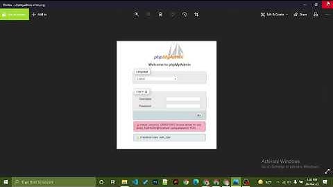 How to solve Cpanel phpmyadmin error