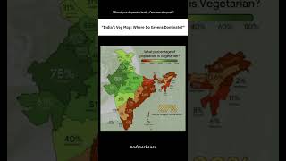 🌱 India’s Veg Map Explained | Vegetarian Population State by State 🇮🇳 | Food &amp; Culture #shorts #yt