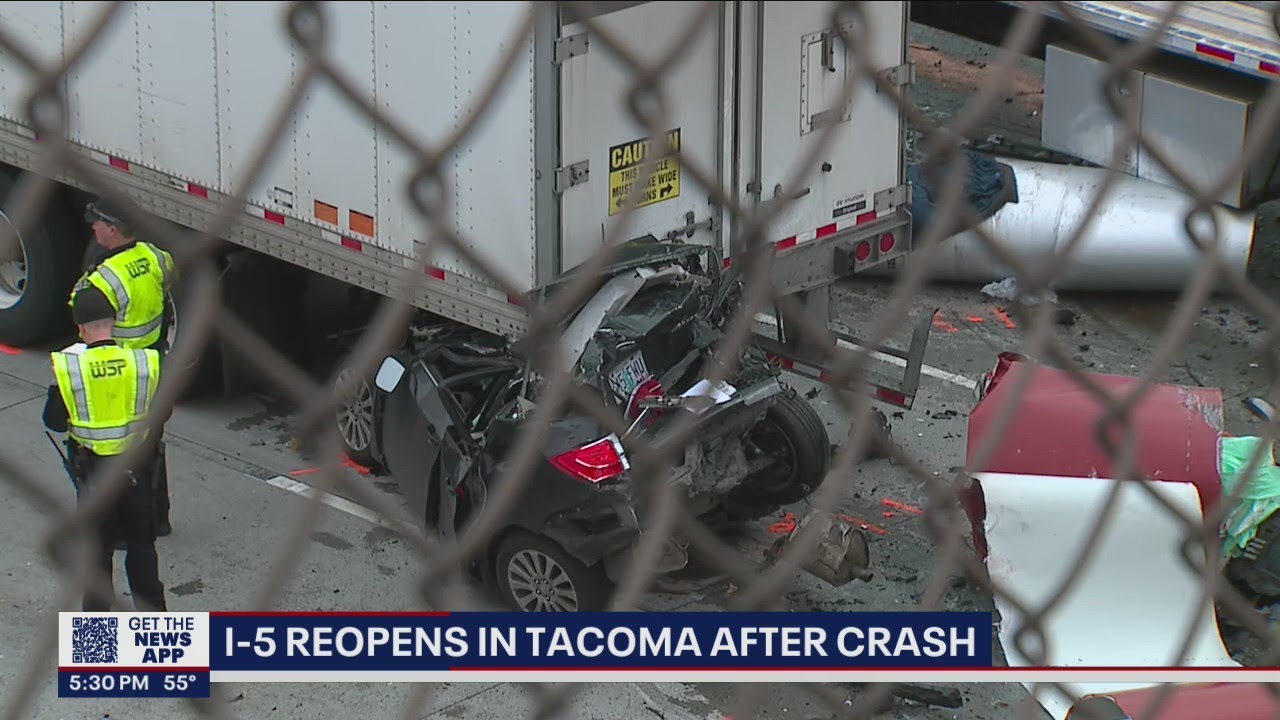 I-5 reopens hours after deadly crash in Tacoma | FOX 13 Seattle - YouTube