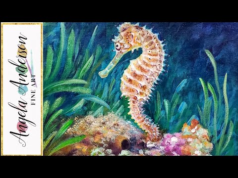 Seahorse Acrylic Painting LIVE Tutorial