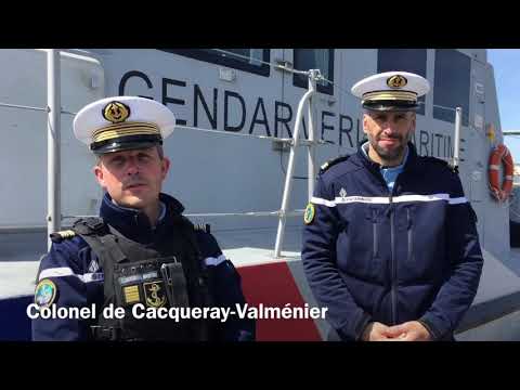 Opération de contrôle sûreté d’un cargo dans le port de La Rochelle avec la gendarmerie maritime