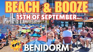 Benidorm - PACKED Levante Beach & Busy Bars! 🍺🏖️ Crowds & Cold Booze!