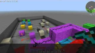 Minecraft Redstone Tutorial: 8 buttons password protected door. Part 1