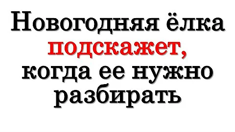 Новогодняя ёлка подскажет, когда ее нужно разбирать
