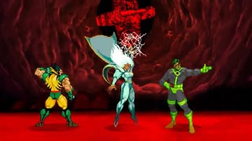 Marvel vs Capcom 2: Wolverine, Cyclops, and Storm arcade playthrough