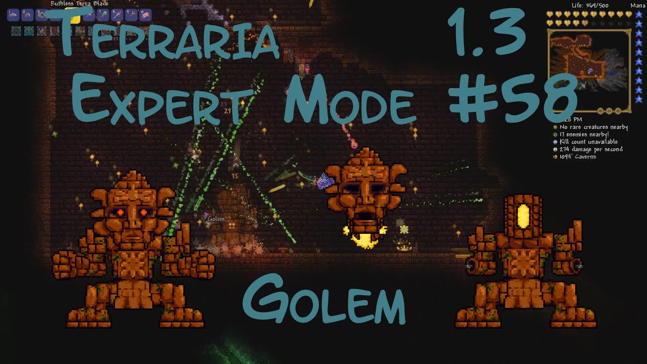 Terraria 1 3 Expert Mode Let's Play #58 Golem - YouTube
