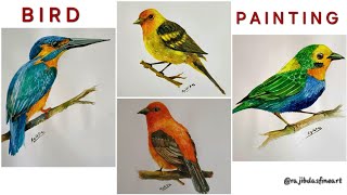 Realistic Bird Painting | Easy Acrylic Painting