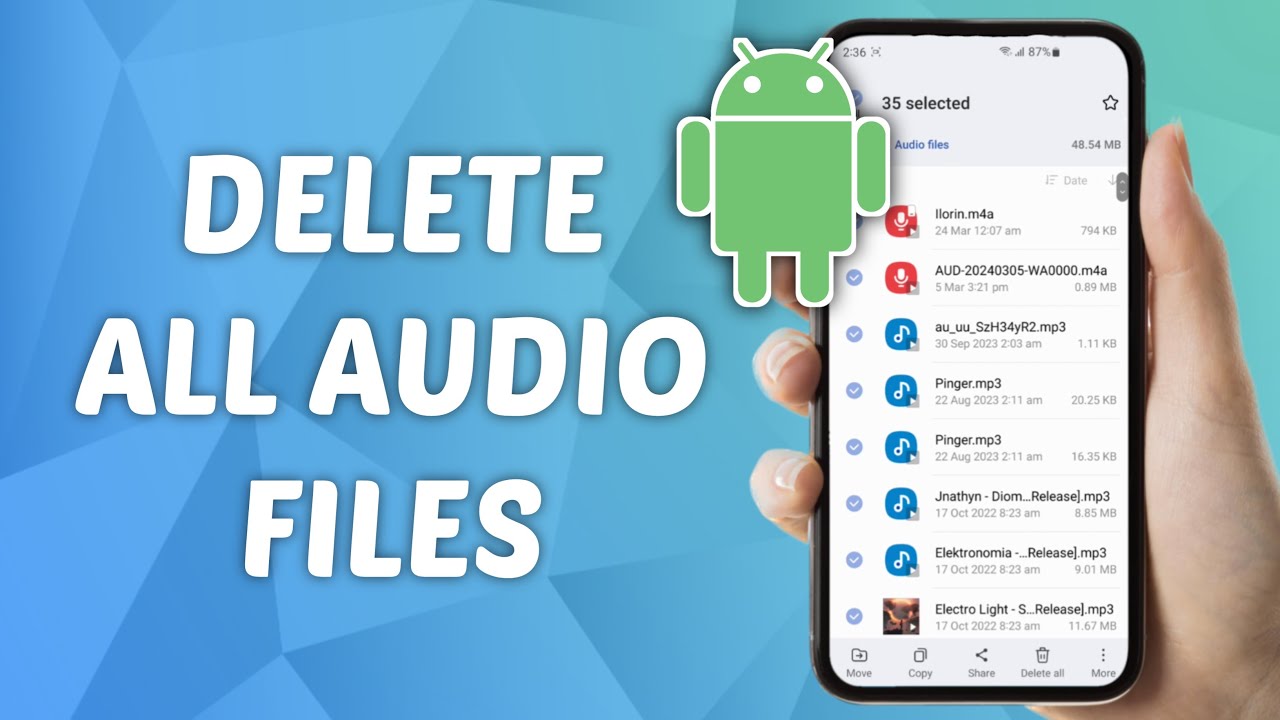 How to Delete All Audio Files on Android Phone - YouTube