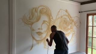 Freehand Airbrush wall mural, part 2