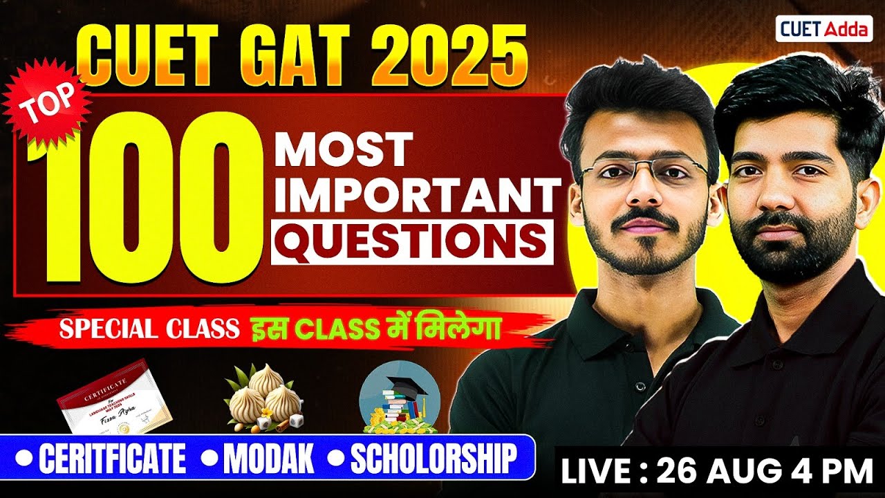 CUET 2026 GAT | General Aptitude Test Top 100 Most Important Questions ...