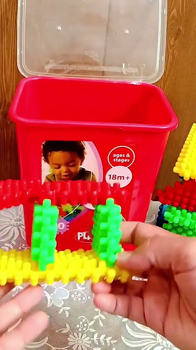 Hasbro Playskool Clipo Vehicle Mini 30 Pieces Figure  Blocks Bucket (Preloved Toy)