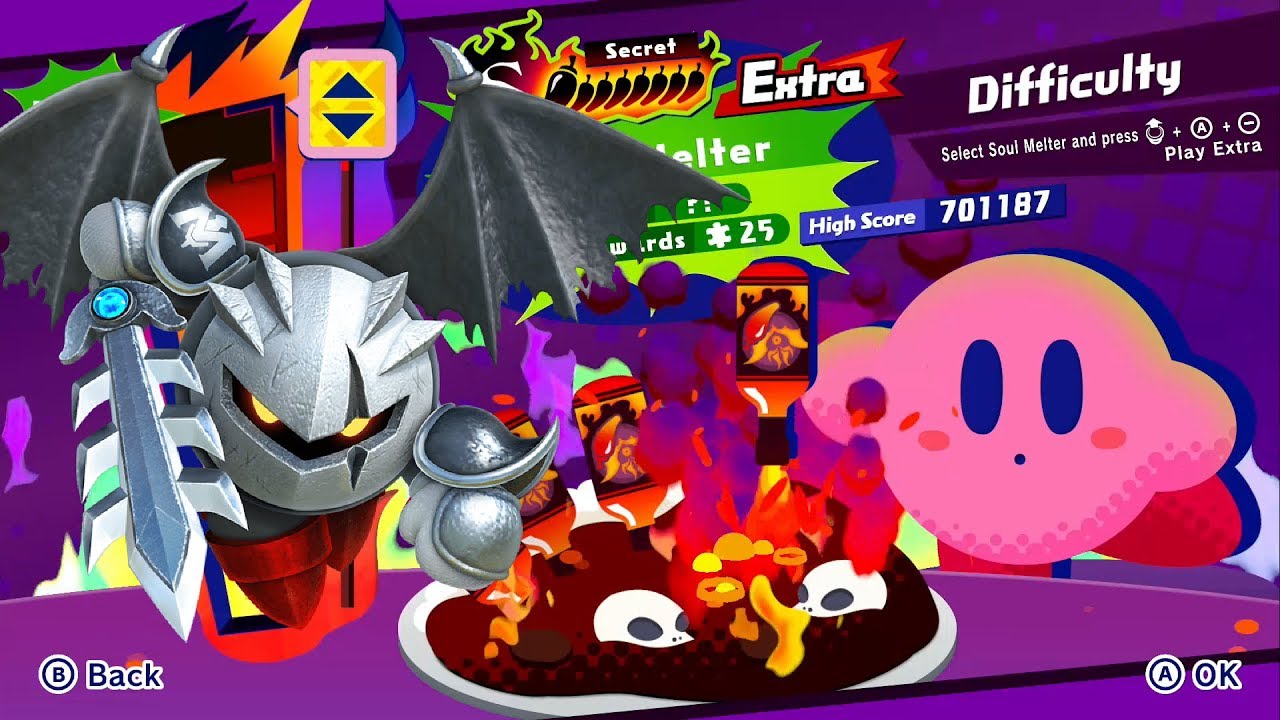 Kirby Star Allies Boss Rush: Solo Soul Melter EX w/ Dark Meta Knight