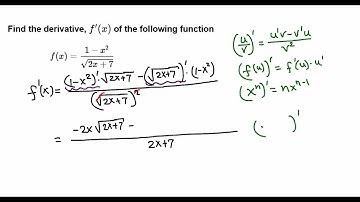Calculus: Chain rule with quotient rule example