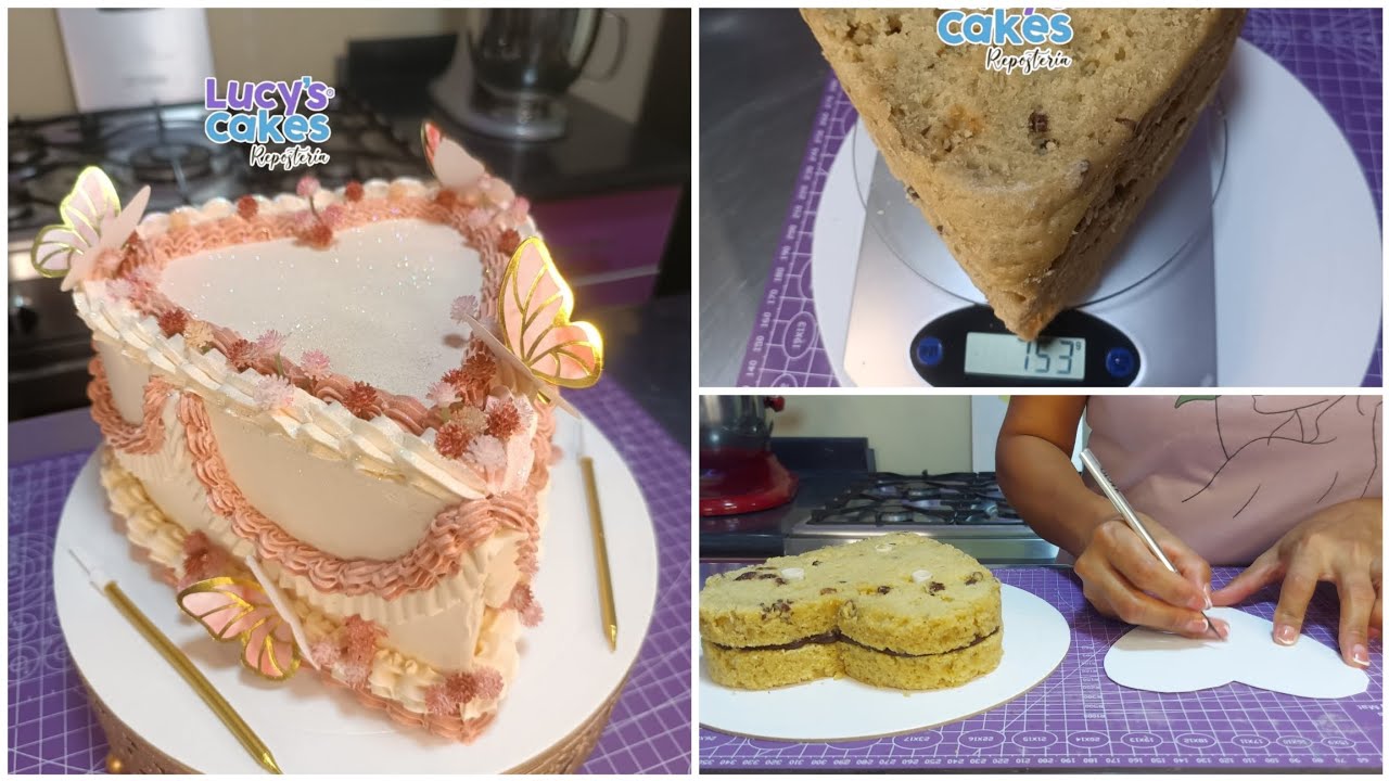 HERMOSO PASTEL ALTO DE CORAZÓN PARA 18 PX | PASTEL COQUETTE EN CHANTILLY