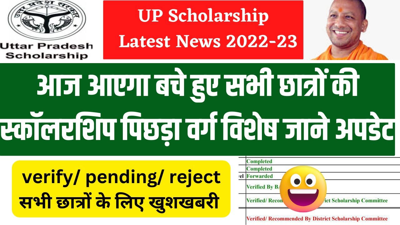 UP Scholarship Latest News Today 2022-23 || UP Scholarship Kab Tak ...