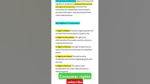 consumer rights acc to consumer protection act 1986 4th sem b com brf CA CMA #commerce #law