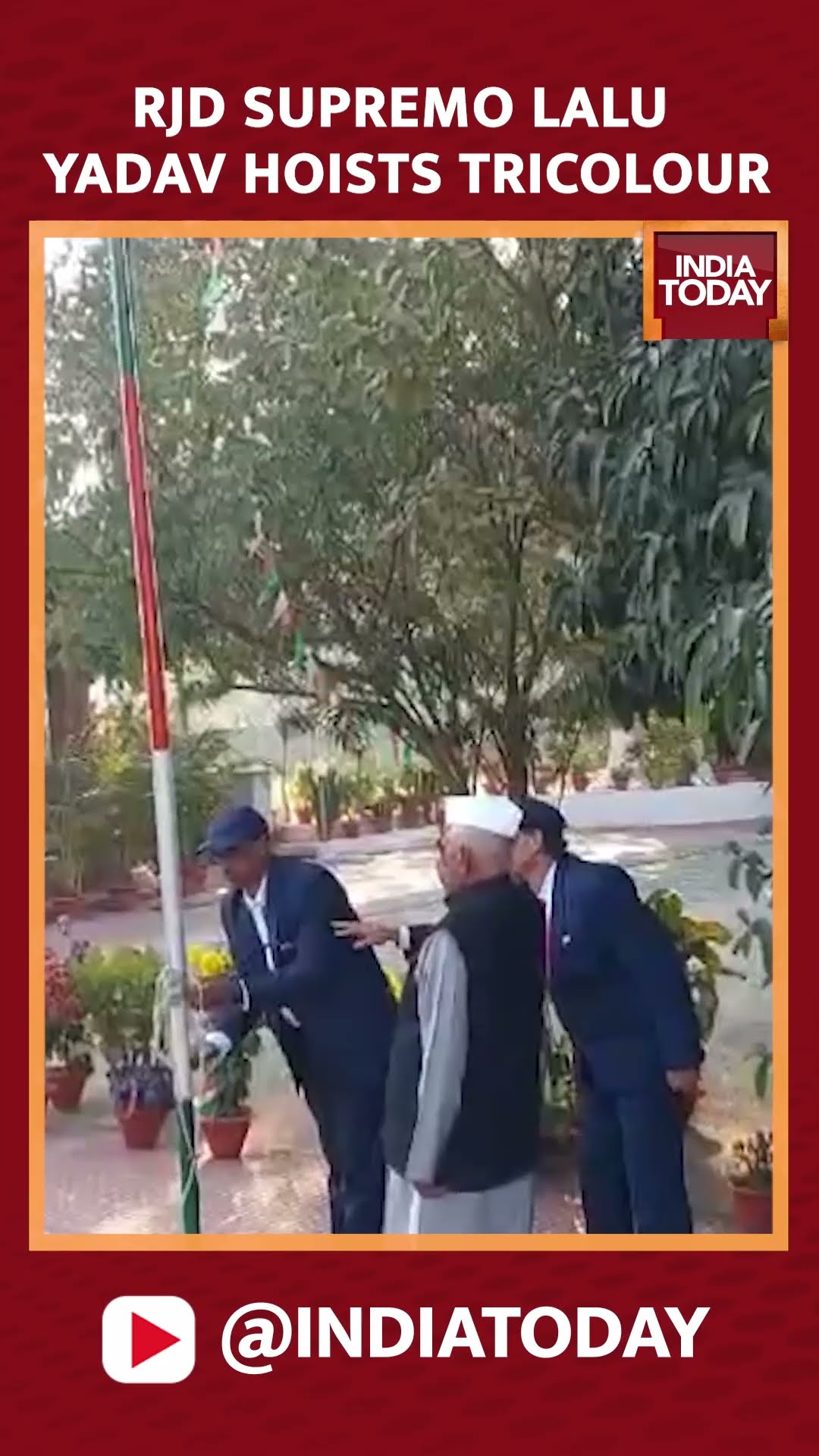 Rashtriya Janta Dal Supremo Lalu Yadav Hoists Tricolour Flag To Honour Republic Day | India Today