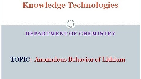 Anomalous behavior of Lithium