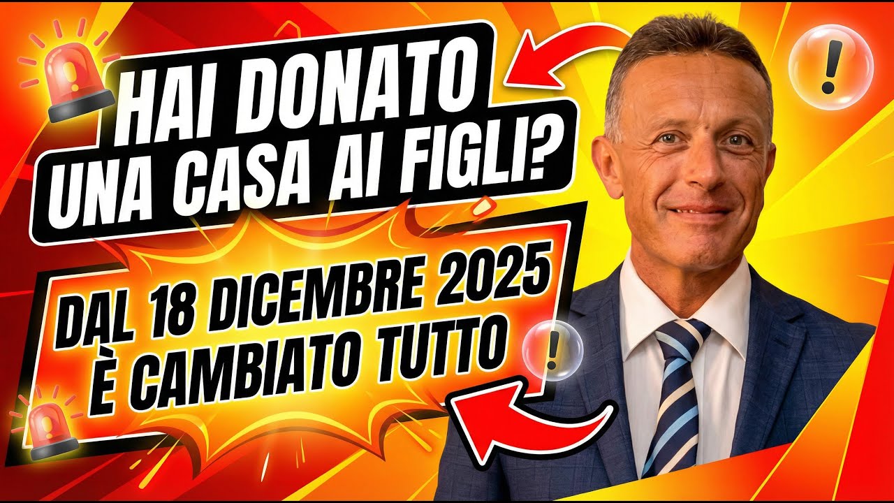 Hai donato una casa ai tuoi figli? Dal 18 dicembre 2025 è cambiato tutto