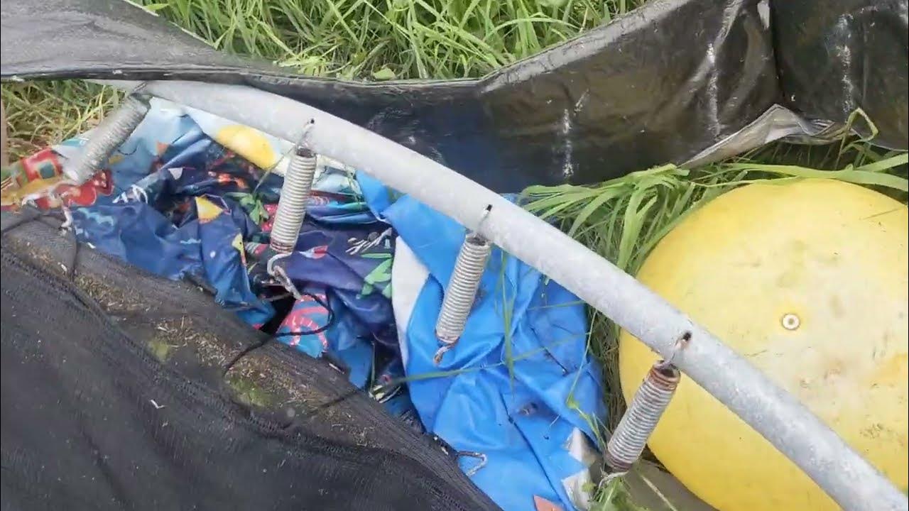 how to easily take apart a rusty old trampoline on your own the