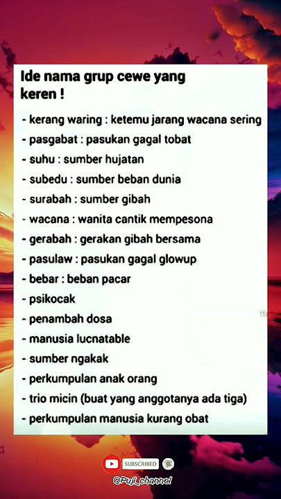 Ide nama grup cewe yang keren❗ #vidioshort #statusvideo #story #shorts #story30detik