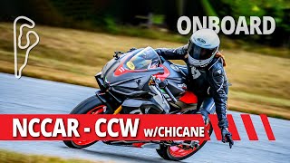 NCCAR  CCW with Chicane  Onboard Motorcycle Lap