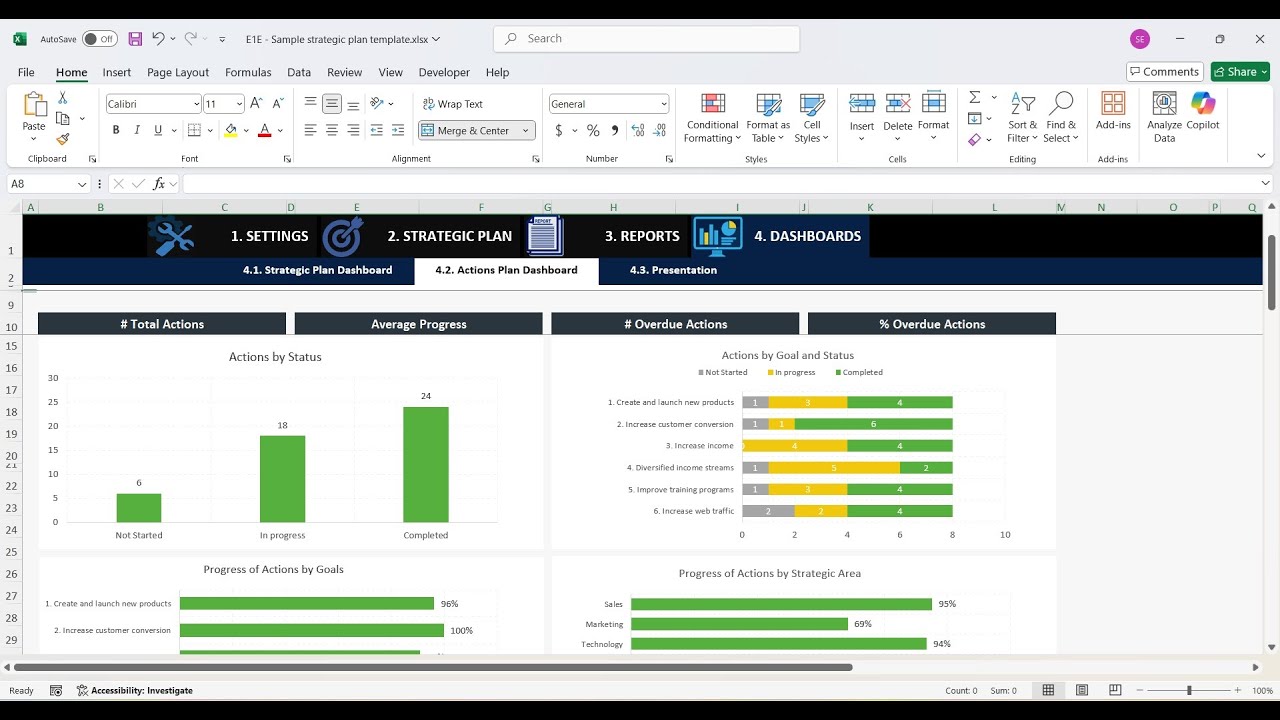 Strategic Planning in Excel | Action Plan Excel | Strategic Planning in Project Management 📊
