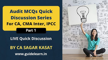 CA Inter, IPCC, CMA Inter | Auditing | MCQs Series - Ep.1