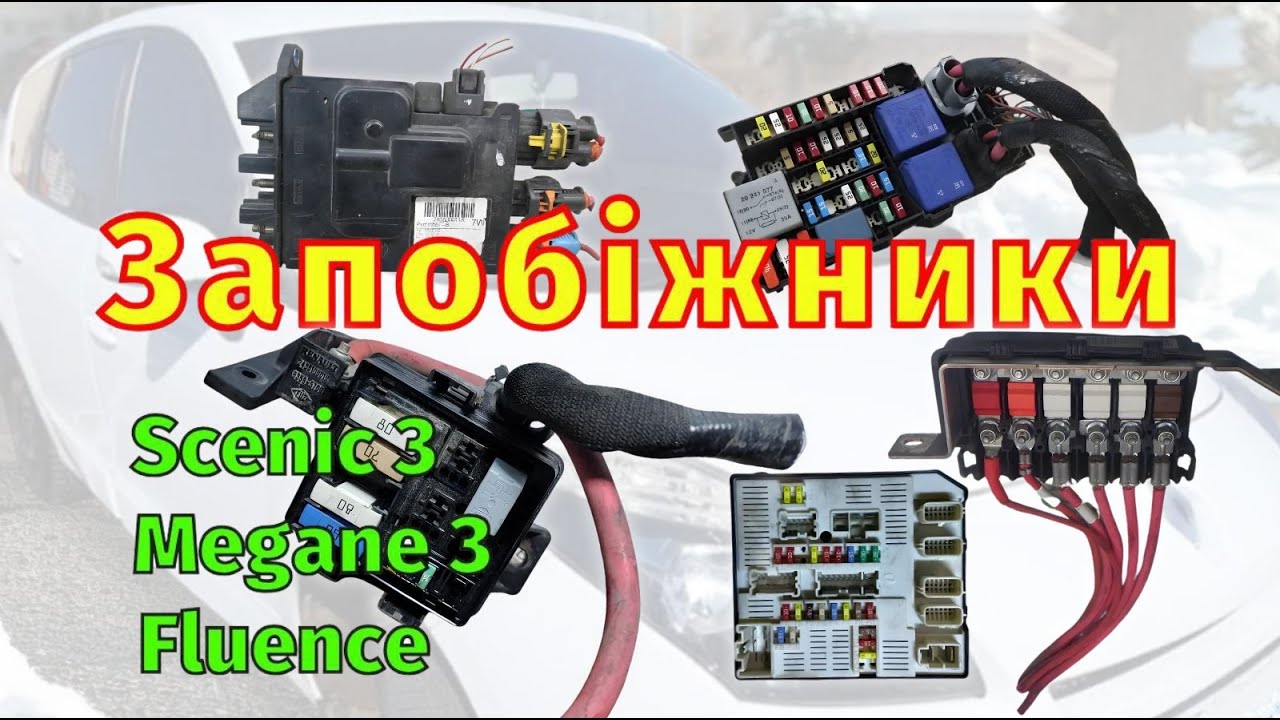 Запобіжники салону та моторного відсіку Scenic 3 Megane 3 Fluence