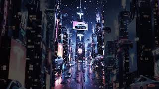 Futuristic city with flying Teslas 202605180959