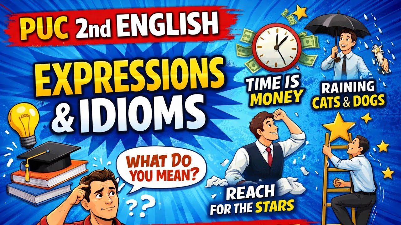 Expressions/Idioms PUC 2nd ENGLISH Q.No.12. from Question Bank 2025