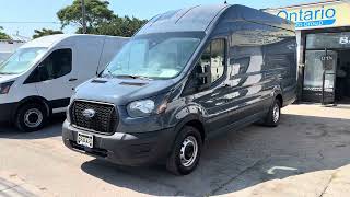 2021 Ford Transit T-250 Cargo Van | 148” Extended HR, Divider, Shelving, Backup | 81,400KM