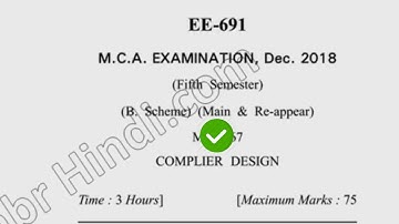 2018 Dcrust MCA 5th Sem Compiler Design Question Paper