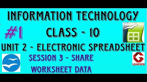 Share worksheet data in MS Excel | Session 3 | Unit 2 Electronic Spreadsheet | Class 10 IT