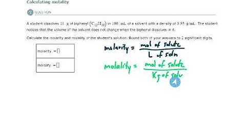 ALEKS - Calculating molality (Example 1)