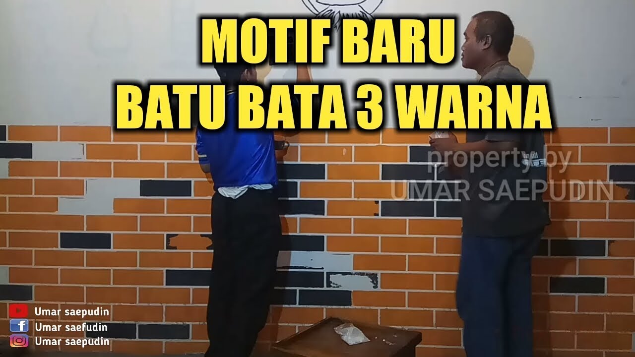 Cara membuat  cat tembok motif  batu bata  warna campur 