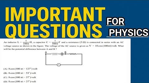 AC Chapter Important Question | RLC SERIES CIRCUIT| JEE NEET Physics