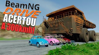 Caminhão gigante a 300km por hora descendo o morro no Beamng Drive