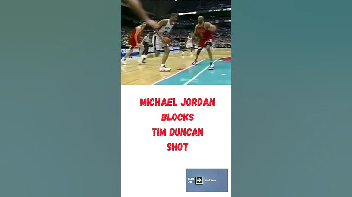 Michael Jordan Catches Tim Duncan Slipping And Blocks His Shot