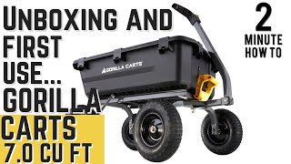 Gorilla Carts 7.0 Cu Ft. | Unboxing And First Use | HOW TO ASSEMBLE | Gorilla Dump Cart Assembly