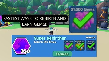 FASTEST WAY TO EARN REBIRTH AND GEMS!! MINING SIMULATOR 2