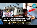 Agnipath: Video of man setting train on fire in Hyderabad emerges