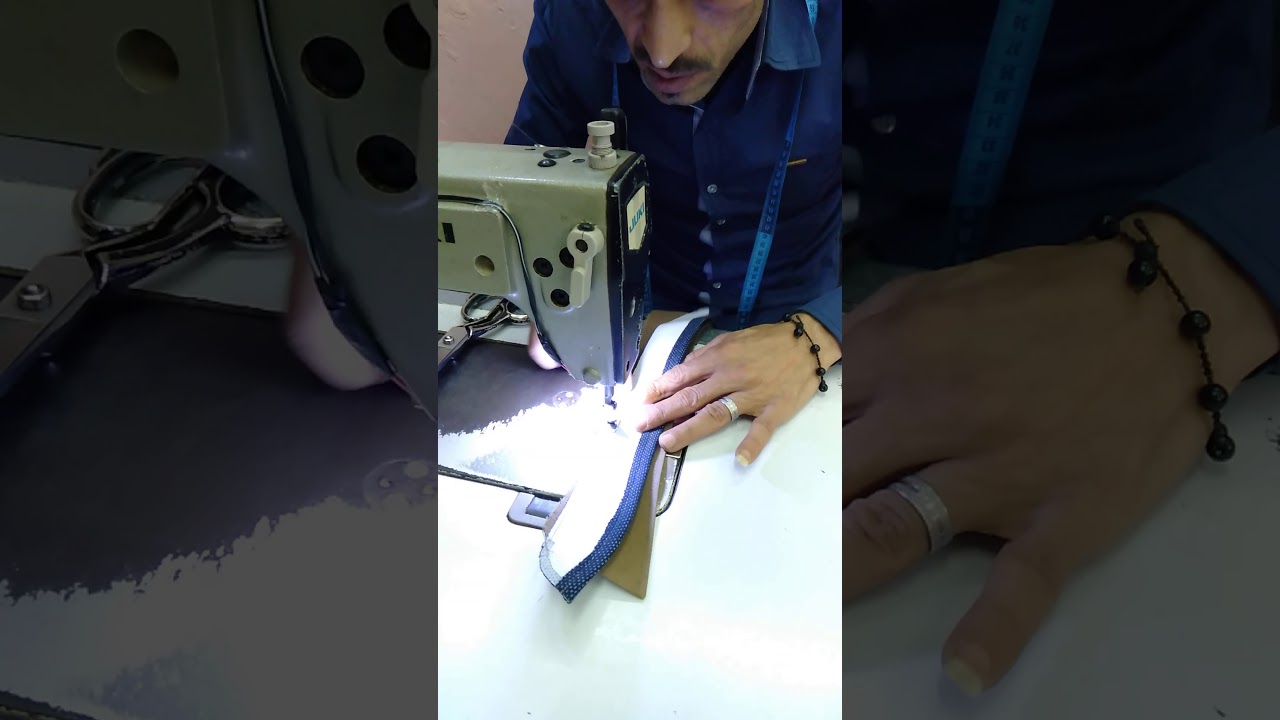 خياطة اللياقه والأساور للقميص الرجالى مع محمود هاشم.