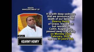 Kearny Henry ~ Short Obituary