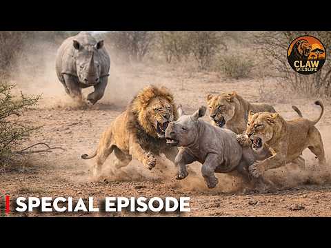 Mother Rhino vs Predators: The Body-Block That Saves Calves | Wildlife Documentary