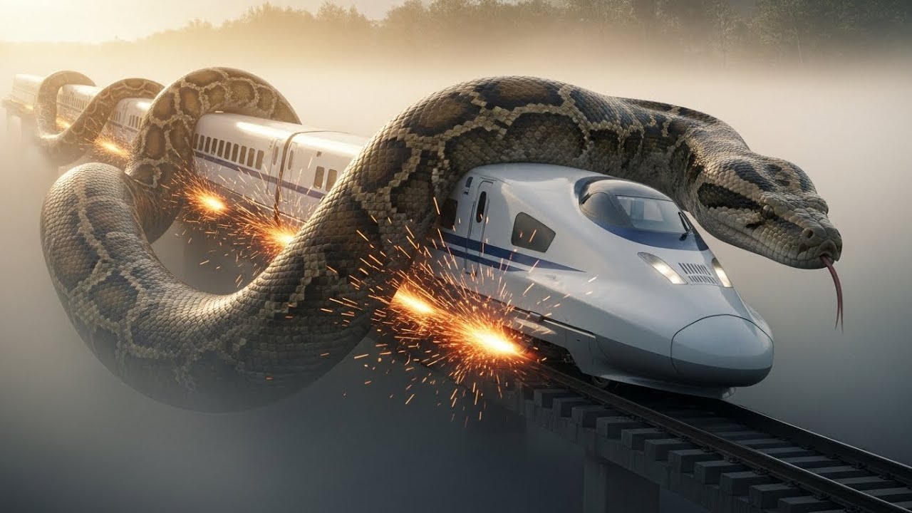 Giant Python Wraps Around Bullet Train at 300 KM/H — Rescue Begins!