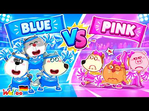Wolfoo Stories 🐺 Girls vs. Boys Cheerleading Competition! Pink vs. Blue – Teamwork Adventure