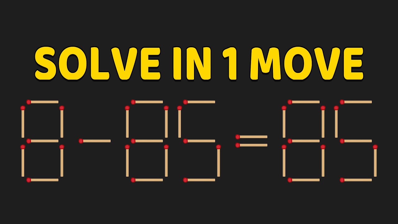 Solve in 1 Move | Matchstick Math Puzzle   
