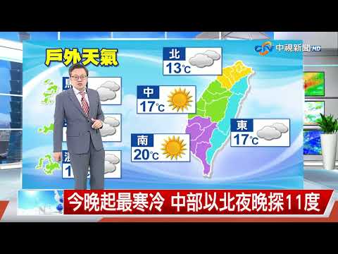 【立綱氣象報報】強烈冷氣團籠罩 戶外寒冷穿著保暖│中視午間氣象 20260121