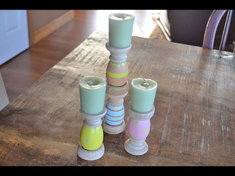 How to Make Easter Egg Inspired Candle Holders - YouTube